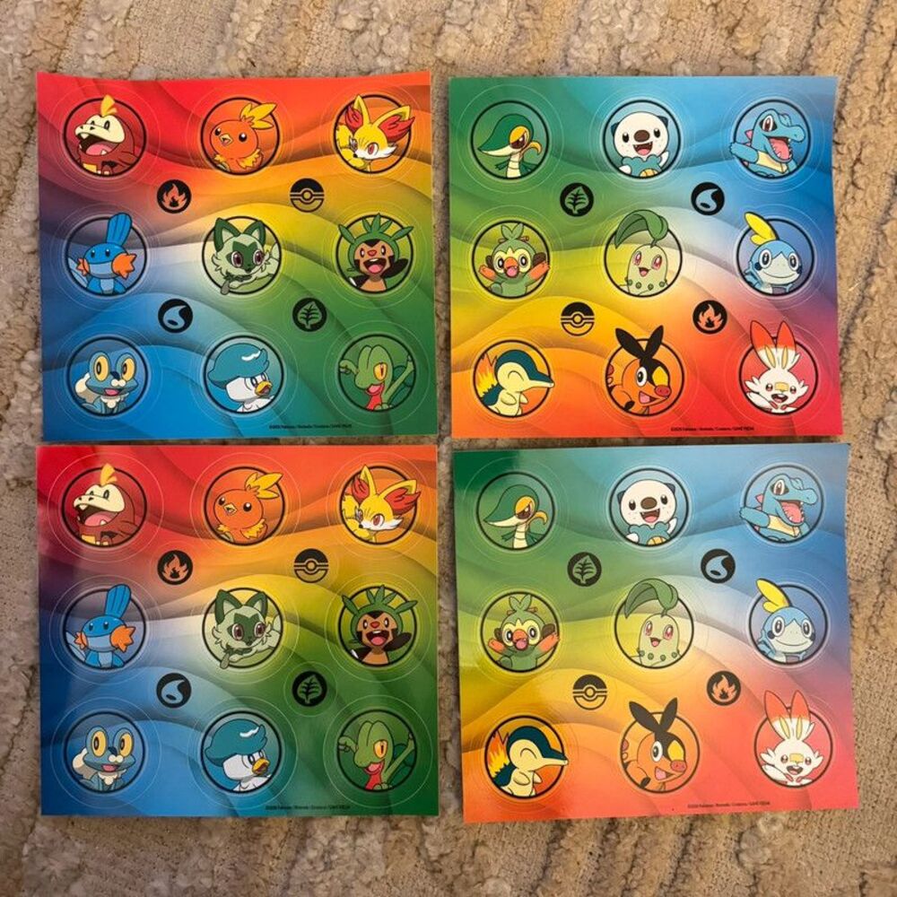 Pokémon TCG First Partner Illustration Collection Series 2 Sticker Sheets Lot 4